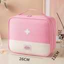 Red First Aid Bag Empty 1st Aid Bag Medical Travel Case First Responder Emergency Storage Compact Medicine Bags for Car Home Office Kitchen Sport Outdoors (Pink)