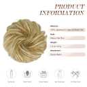 FESHFEN Messy Bun Hair Piece - Wavy Synthetic Chignon Scrunchies for Instant Volume, Elastic Bun Ponytail Hair Extensions Thick Hairpieces for Women, Lightest Ash Brown & Bleach Blonde 1.50 oz