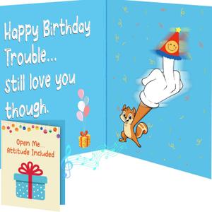 2 x Prank Gag Shaking Musical Birthday Card Funny Interactive Gift for Men Women Adults Friends,5.9" x 7.9"