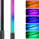 ULANZI VL119 Handheld Light Wand, 360 RGB LED Video Light Stick for Photography, 3300mAh Rechargeable Tube Light for Video Shooting, 2500-9000K Dimmable Camera Light with LCD