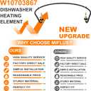 W10703867 Dishwasher Heating Element Compatible for Whirl-pool/Kitchen-aid/Ken-more Replaces W10195052,W10518402, W10329322,W10473250,W10687954,W10696509 by MIFLUS