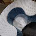 Baby Sit Up Pillow, Foam Floor Seat Support for Balance, Soft Infant Sitting Ring for Babies, Toddlers (Blue and White)