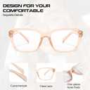 SODQW Designer Blue Light Blocking Glasses for Women Square Frame Anti Glare Reduce Eyestrain Computer Eyeglasses