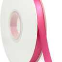 Hot Pink Ribbon 3/8 Inch x 50 Yards Satin Ribbon Continuous, Single Face, for Crafts, Gift Wrapping, Floral Bouquet, Weddings, and Decorations, with Spool