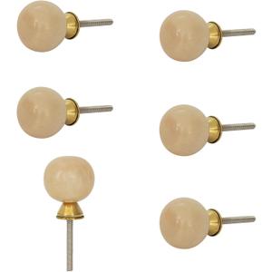 Ellementry Set of 6 Handcrafted Resin Cabinet Knobs Shell Resin Decorative Drawer Knobs for Dresser, Cupboard & Furniture Artisan Furniture Hardware for Kitchen and Wardrobe