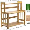 Sorbus Kitchen Countertop Organizer Bamboo Wooden Counter Storage Shelf Rack for Spice, Soap, Skin Care, Makeup Display Stand, Bathroom Shelves, Vanity, Office (3-Tier)