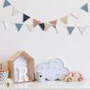 VitalCozy 17 ft Pennant Banner Flags, 2 Pcs Nursery Garland Triangle Bunting Flag Double Side Baby Banner for Boho Decor Baby Shower Birthday Wedding Party Event, Each 8.5 ft(Retro Colors)