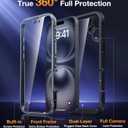 Diaclara Designed for iPhone 16 Case, Full Body Rugged Case with Built-in Touch Sensitive Anti-Scratch Screen Protector, with Camera Protection for iPhone 16 6.1" (Black)