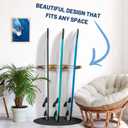 Hang 11 Vertical Surfboard Rack - Surf Racks for Wall, Sustainable Hardwood Surf Board Holder with Rubber Mat, Surfboard Wall Mount, Paddle Board & SUP Garage Storage (4 arms / 3-4 boards)