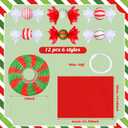 Riakrum 12 Pcs Christmas Candy Paper Lanterns 10 Inch Red Green White Christmas Hanging Paper Lantern Decorations Craft Sets for Xmas Party Supplies Indoor Outdoor Decor