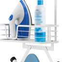 KES Over The Door Ironing Board Holder, Ironing Board Hanger Over Door Organizer with Storage Shelf Y and T Shaped Fits for 1 3/8 Doors White, HIR501A-WH
