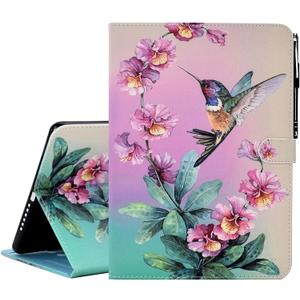 KEROM for iPad A16 11th Generation Case 11 Inch 2025, iPad 10th Generation Case 10.9 Inch 2022, Cute PU Leather Folio Stand Protective Cover for Kids, Girls, Woman - Hummingbird