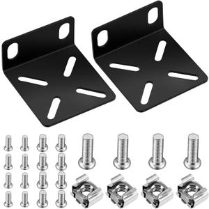 Pelopy Rack Mount Kit Compatible with 17.3 Inch Wide Switches, Adjustable Rack Ears Universal Mount Brackets Compatible with Netgear/Buffalo Tech/Dell/D-Link/Linksys/TRENDnet Products