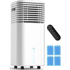 Windowless Portable Air Conditioners with 4Modes & 3Speeds, 15H Timer for Smart Auto-off, 2Gal Tank for 20H Cooling, Evaporative Air Cooler 17 FT Remote, 120 Swing Swamp Cooler No Hose Needed