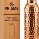 PRISME Premium Pure Copper Water Bottle 34oz (1000ml) | Handmade, Hammered, Ayurvedic, Leak-Proof, Heavy-Duty Design