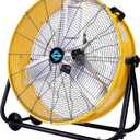 Tornado 24" Metal Drum Fan - High Velocity, 8540 CFM, 3-Speed, Heavy Duty for Industrial & Commercial Use, 1/3 HP Motor, 8 FT Cord, UL/ETL Listed (24 Inch Yellow)