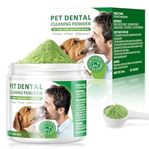 Dog Dental Powder,Dog Dental Cat Dental Care,Cat and Dog Teeth Cleaning,Canine Plaque Remover Helps Reduce Bad Breath,Improve Pet's Oral Cavity and Freshen Breathï¼ˆ180Gï¼‰