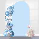4FT Wedding Arch Cover - Spandex Fitted Round Top Arch Backdrop Stand Cover for Wedding Ceremony, Birthday Party, Banquet Decoration, Blue