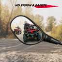 KEMIMOTO ATV Mirrors, 8MM 10MM Motorcycle Mirrors for Handlebar ATV Accessories Compatible with Scooter Snowmobile Mope, 360 Degrees Ball Type Adjustment