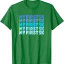 My First 5K Distressed Funny Race Finisher Training Saying T-Shirt (Green, Large)