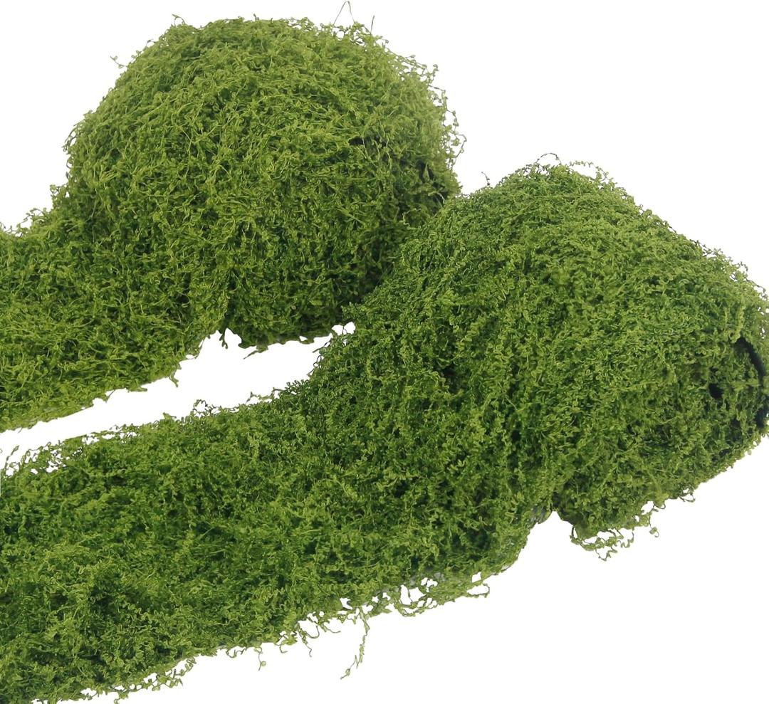 2 Pcs Fake Moss Table Runner Rolls for Decoration 4" x 47" Artificial Moss for Plants Indoor Green Faux Grass for Planters Crafts DIY Table Centerpieces Fairy Garden Floral Wedding 10 x 120cm