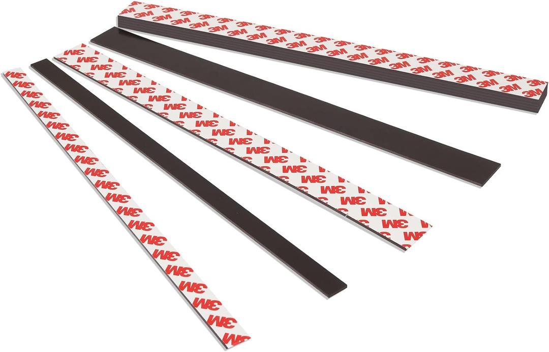 Adhesive Magnetic Tape 8 Feet,Flat Package (8 PCS 1X12"),Sticky Strips,Tapes Magnets for White Board.Magnetic Strips for Classroom