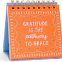 2 x Perpetual Desktop Calendar 52 Weeks of Grateful Sayings by Callie Danielle, 5x5.5 Spiral Bound Easel, Inspirational Quotes, Gratitude Gift for Women, Teachers, Friends, or Coworkers