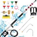 Pressure Washer Extension Wand, 24FT Gutter Cleaning Tools from The Ground with Brush, Pressure Washer Extension Pole