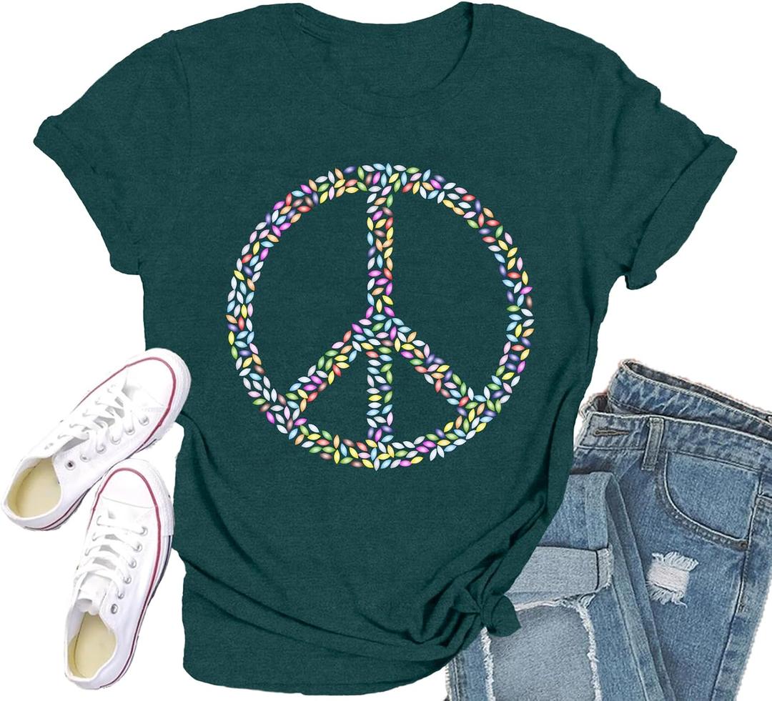 Equality Shirt for Women Human Rights T-Shirts Peace Sign Tee Tops