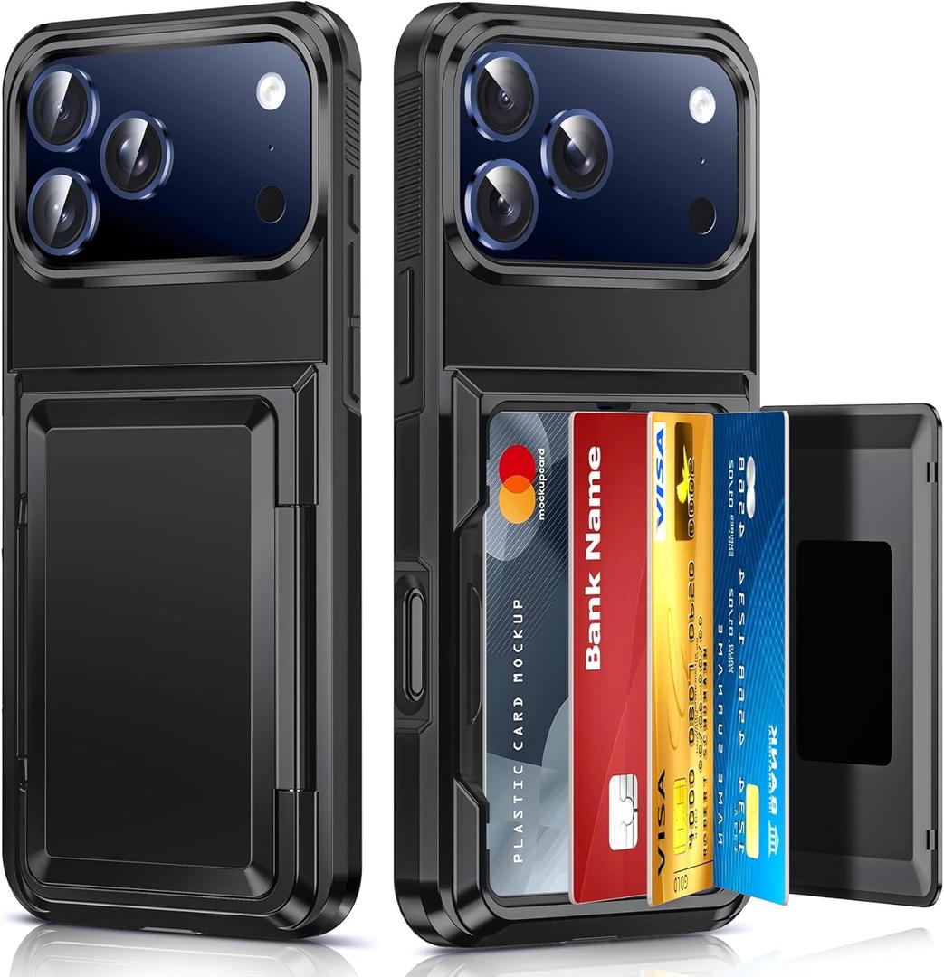 LeYi for iPhone-17-Pro-Max Case Wallet, Black Card Holder for i Phone 17 ProMax Cases Military Grade Shockproof Anti-Yellowing Heavy Duty Women Men Funda para Cover for iPhone 17Pro Max