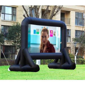 16 FT Inflatable Projector Screen for Outdoor Movies - Easy Setup Blow-Up Screen with Quiet Fan for Outdoor Movie Nights, Backyard Events, and Parties (Dual Support)