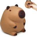 Squishy Capybara Stress Balls Squeeze Toys, Super Fun Animal Stress Relief Ball for Kids and Teens, Dough Ball Sensory Toys, Party Favors, Classroom Prizes | Sitting Capybara Squish Balls Fidget Toys