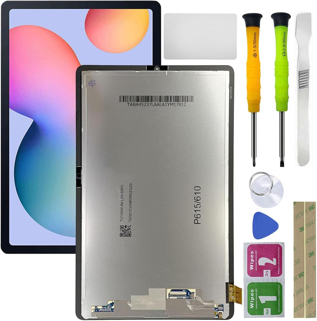 LCD Display Digitizer Touch Screen Assembly Replacement for Samsung Galaxy Tablet Tab S6 Lite SM-P610 P610 P615 LCD Display Digitizer Touch Screen Assembly Replacement 10.4 inch Black