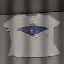 Women's Crew Neck Cropped Tops Short Sleeve Football Angel Wings Print Slim Fit Baby Tees Streetwear
Size S