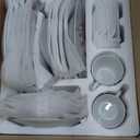 VEWEET Annie Porcelain Dinnerware for 6, 30-Piece Pink Floral Dish Set With Plates and Bowls Including Dinner, Dessert, Soup, Cups & Saucers