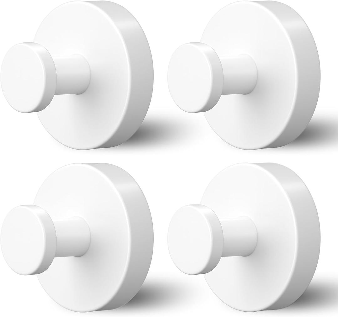 Shower Hooks for Inside Shower, Suction Cup Hooks for Glass Window, Removable Towel Hooks for Bathrooms, 4 Packs(White)