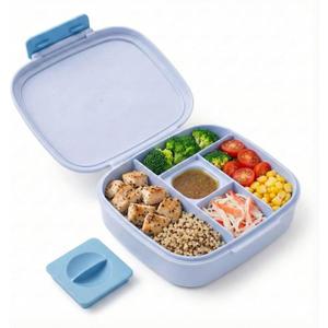 L&A's Bento Lunch Box for Kids and Adults - Leakproof 5-Compartment Lightweight Food Container, Large Capacity Meal Prep for School and Work, BPA-Free, Microwave & Dishwasher Safe (Blue)