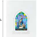 2 x Nativity Stained Glass Merry Christmas Cards 2025, Pop Up Christmas Cards w Envelope, 3D Xmas Card, Holiday Greeting Card Gifts for Her Him Wife Husband Family Son Mum Dad PQ