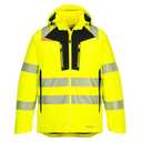 Portwest DX461 Men's DX4 Waterproof Hi Vis Winter Jacket Safety Workwear Hooded with Pockets Yellow, 4X-Large