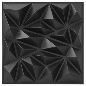 Art3dwallpanels 33 Pack 3D Wall Panel for Interior Wall Dcor, PVC Textured Wall Panels, 3D Wallpaper Modern Wall Tiles, Black (11.81'' x 11.81'')