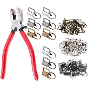 42Sets 1" Key Fob Hardware - 3 Colors 25mm Key Fob Key-chain Perfect with 1Pcs Key Fob Glass Running Pliers for Key Fob Wristlets Install