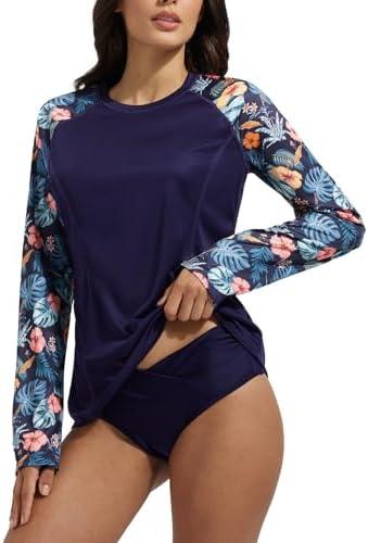 baleaf Rash Guard for Women Swim Shirts UPF 50+ UV Sun Protection Long Sleeve Swimsuit Top Zipper Pocket Thumbhole size S