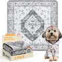 Lahome Super Absorbent & Leakproof Washable Dog Pee Pads - 2 Pack Value Set - Waterproof, Non-Slip Reusable Pads for Puppy Training, Crates & Whelping (24"x24", Gray)