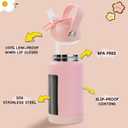 Kerilyn 12oz Kids Water Bottle 2 Pack, Stainless Steel Insulated Water Bottle Bulk, Toddler Cups with Straws Leak-Proof, Kids Water Bottles for School Boys Girls, BPA Free, Blue+Pink 2 Piece Set