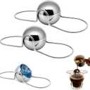 2 Pack Espresso Cooling Stones, Cold Espresso Ball & Espresso Steel Ball Design, Fast Cooling No Dilution Coffee Chilling Cubes, 304 Stainless Steel Reusable, for Iced Espresso & Nespresso