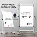 40x28 Inches Mobile Whiteboard, Double Sided Magnetic Dry Erase Board Height Adjustable Whiteboard with Stand for Home Office Classroom