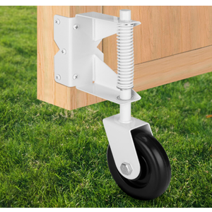 Heavy Duty Gate Wheel, Gate Casters for Outdoor Wooden Gates or Fence Gates, Spring Loaded Gate Wheel Caster for Uneven Floors, Gate Wheels with 360 Swivel, Left, Black
