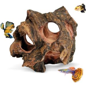 PINVNBY Betta Fish Cave Natural Wood Betta Fish Hideout for Aquarium Fish Tank Decorations Hideout Betta Fish Accessories Habitat Shelter for Crayfish Shrimp and Other Aquatic Pets
