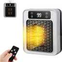 Plug-in Wall Space Heater With Remote, Energy-Saving Smart Portable Heaters With Adjustable Thermo,12H Timer-Quiet,450W Electric Small Heater For RV, Home Office, Bathroom Pet House Indoor Use (Gray)