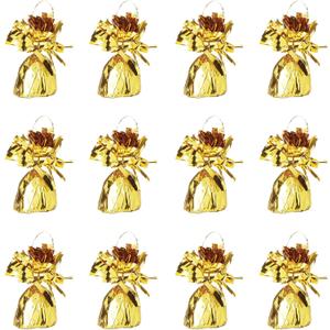 Beistle 50804 GD Metallic Wrapped Balloon Weights, Gold, 6 Ounces, 12-Piece